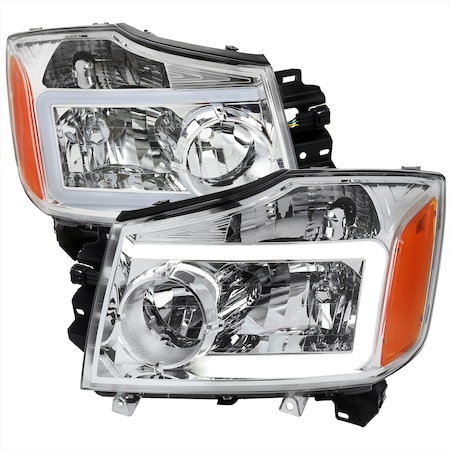 Spec-D Tuning 04-15 Nissan Titan Headlights 2LH-TIT04-G3-GO